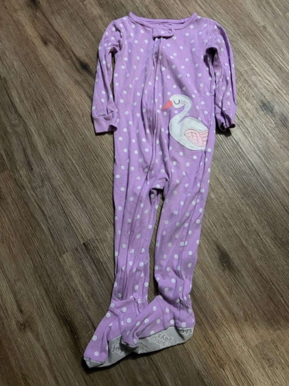 Simple Joys by Carters - Lavender Polka Dot Footed Pajamas - Size 18M